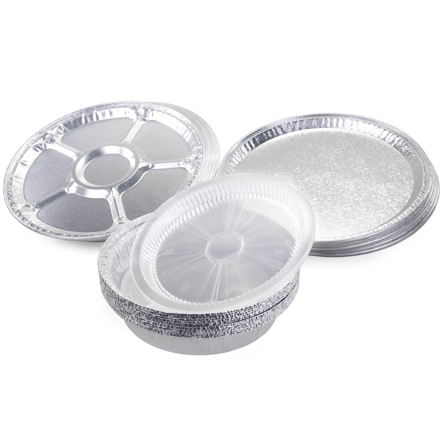 Aluminum Catering Set with Lazy Suzan Trays, Flat Trays and  Pans with Lids for Baking, Catering, Party Servings, Food Showcase 7